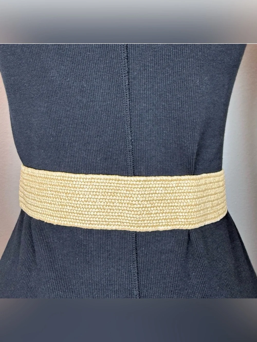 Bohemian khaki stretchy paper waistband belt